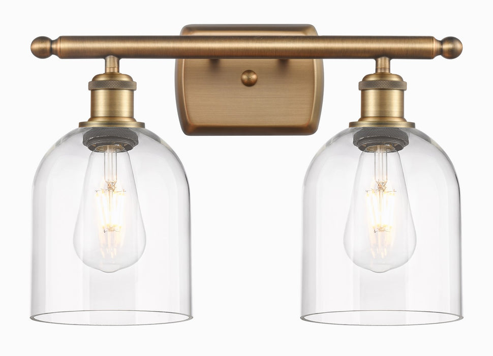 Innovations 516-2W-BB-G558-6CL Two Light Bath Vanity, Brushed Brass