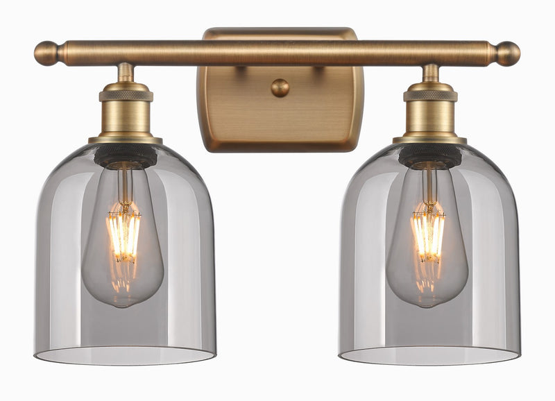 Innovations 516-2W-BB-G558-6SM Two Light Bath Vanity, Brushed Brass
