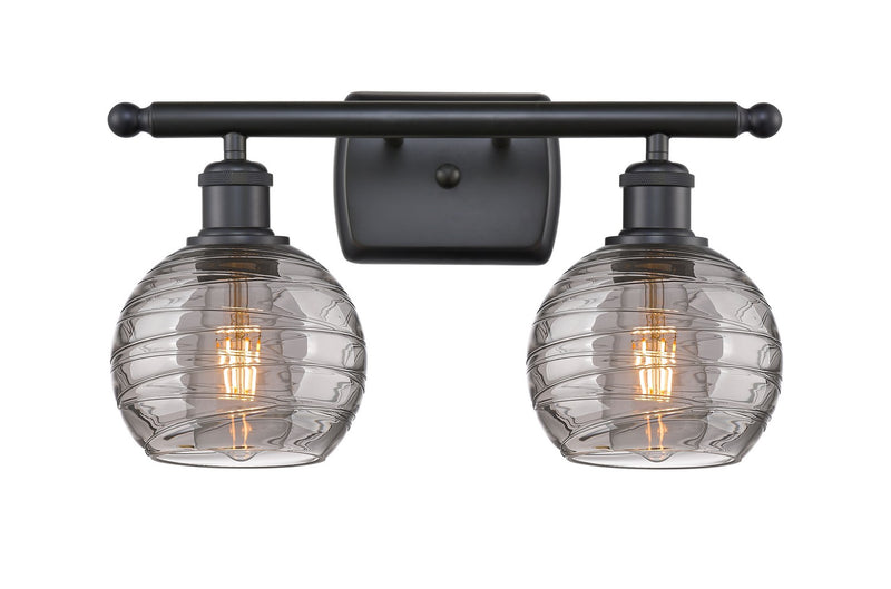 Innovations 516-2W-BK-G1213-6SM Two Light Bath Vanity, Matte Black
