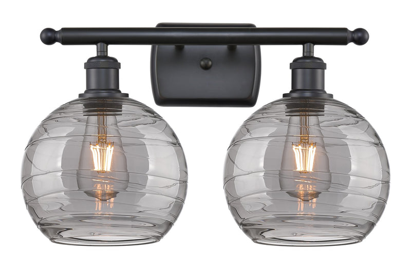 Innovations 516-2W-BK-G1213-8SM Two Light Bath Vanity, Matte Black