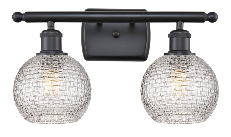 Innovations 516-2W-BK-G122C-6CL Two Light Bath Vanity, Matte Black