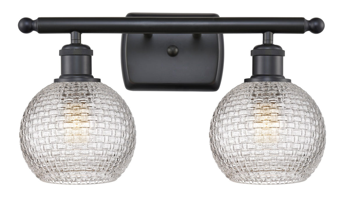 Innovations 516-2W-BK-G122C-6CL Two Light Bath Vanity, Matte Black