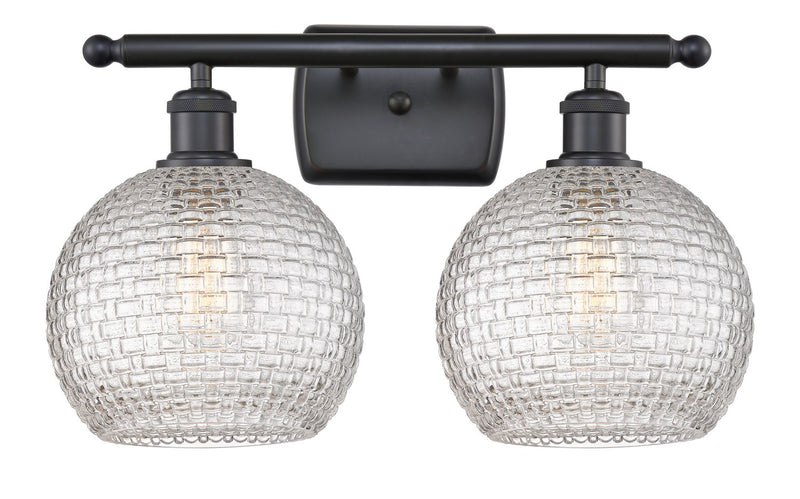 Innovations 516-2W-BK-G122C-8CL Two Light Bath Vanity, Matte Black