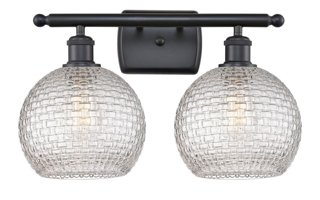 Innovations 516-2W-BK-G122C-8CL Two Light Bath Vanity, Matte Black