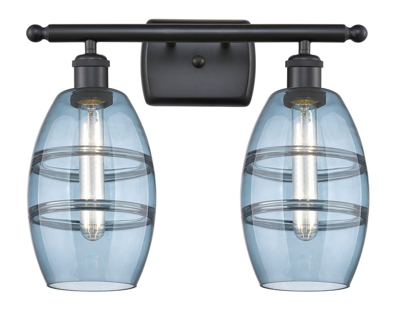 Innovations 516-2W-BK-G557-6BL Two Light Bath Vanity, Matte Black