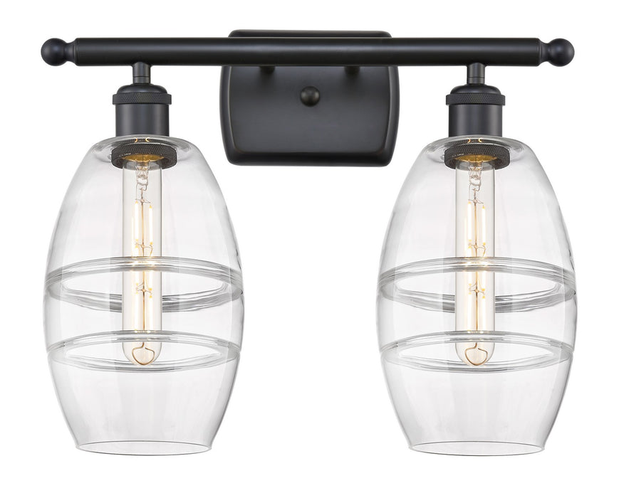 Innovations 516-2W-BK-G557-6CL Two Light Bath Vanity, Matte Black
