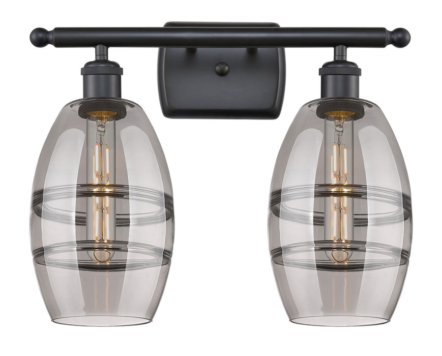 Innovations 516-2W-BK-G557-6SM Two Light Bath Vanity, Matte Black