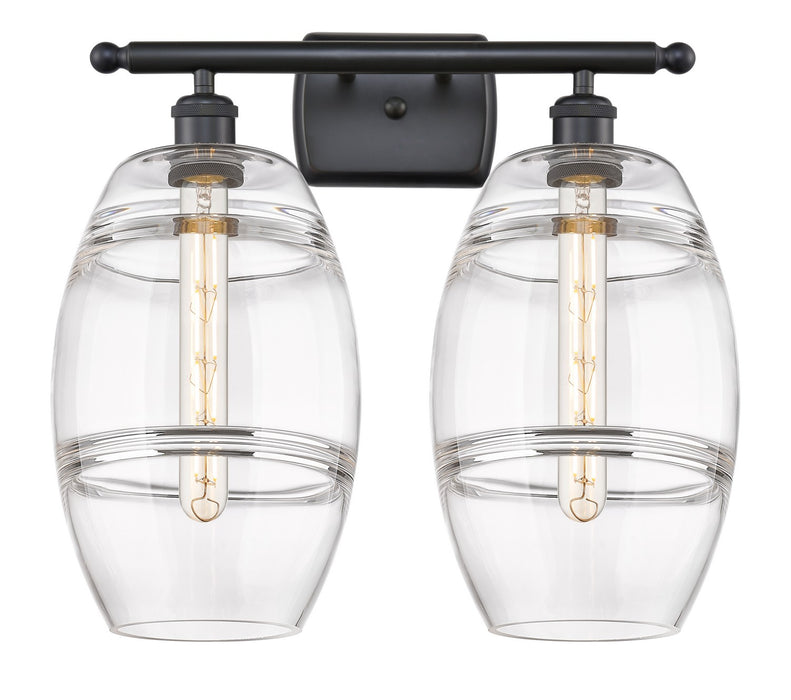 Innovations 516-2W-BK-G557-8CL Two Light Bath Vanity, Matte Black