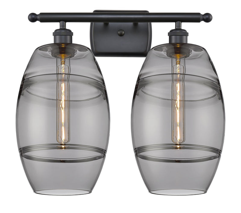 Innovations 516-2W-BK-G557-8SM Two Light Bath Vanity, Matte Black