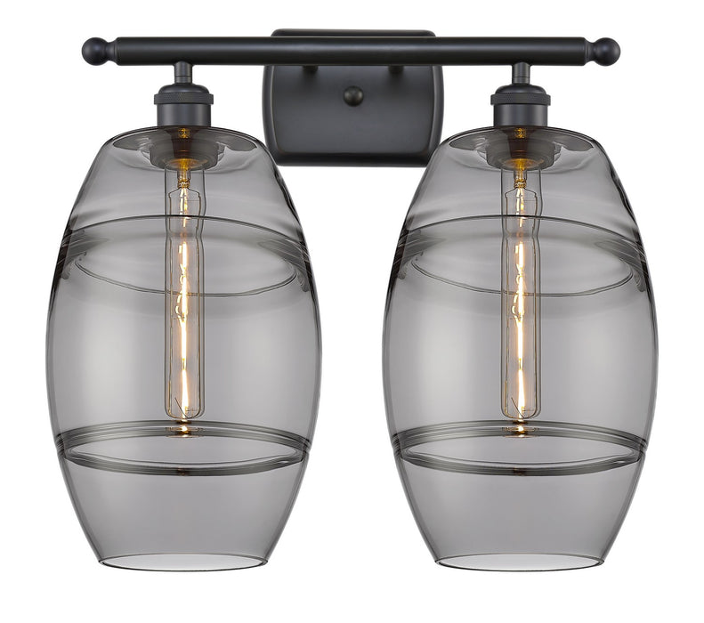 Innovations 516-2W-BK-G557-8SM Two Light Bath Vanity, Matte Black