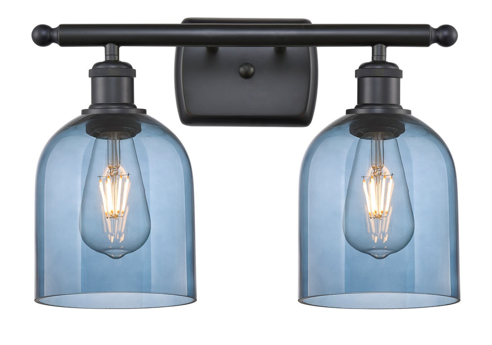 Innovations 516-2W-BK-G558-6BL Two Light Bath Vanity, Matte Black
