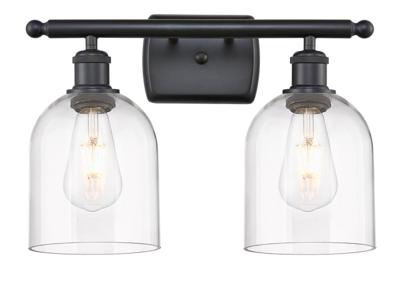 Innovations 516-2W-BK-G558-6CL Two Light Bath Vanity, Matte Black
