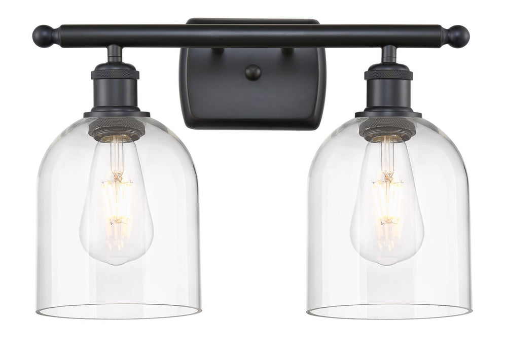 Innovations 516-2W-BK-G558-6CL Two Light Bath Vanity, Matte Black