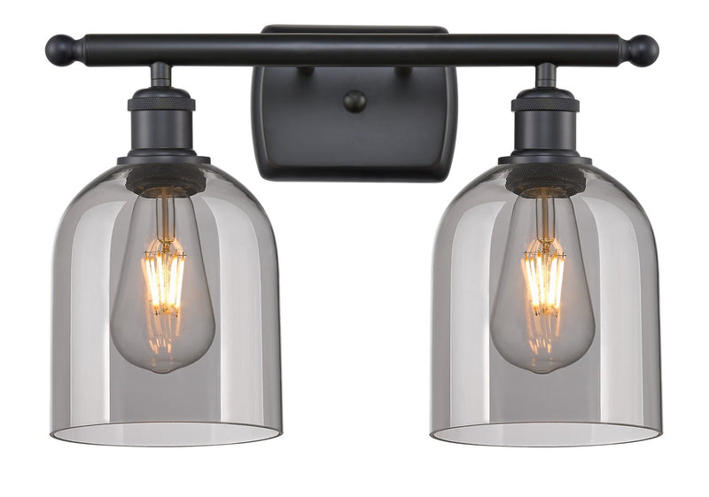 Innovations 516-2W-BK-G558-6SM Two Light Bath Vanity, Matte Black