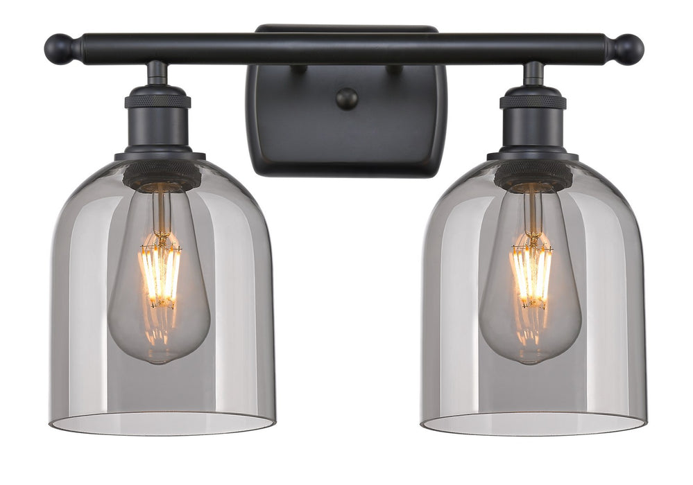 Innovations 516-2W-BK-G558-6SM Two Light Bath Vanity, Matte Black
