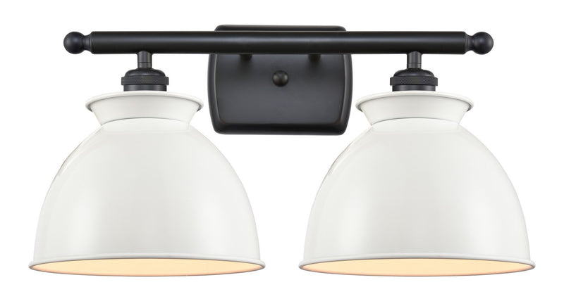 Innovations 516-2W-BK-M14-W Two Light Bath Vanity, Matte Black