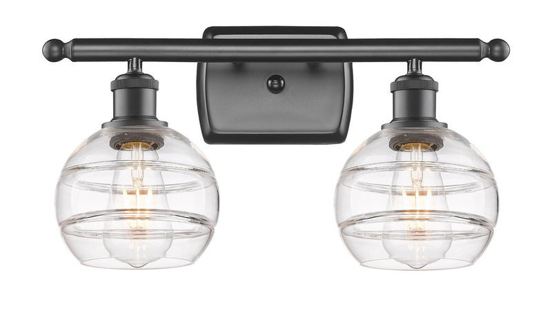 Innovations 516-2W-OB-G556-6CL Two Light Bath Vanity, Oil Rubbed Bronze