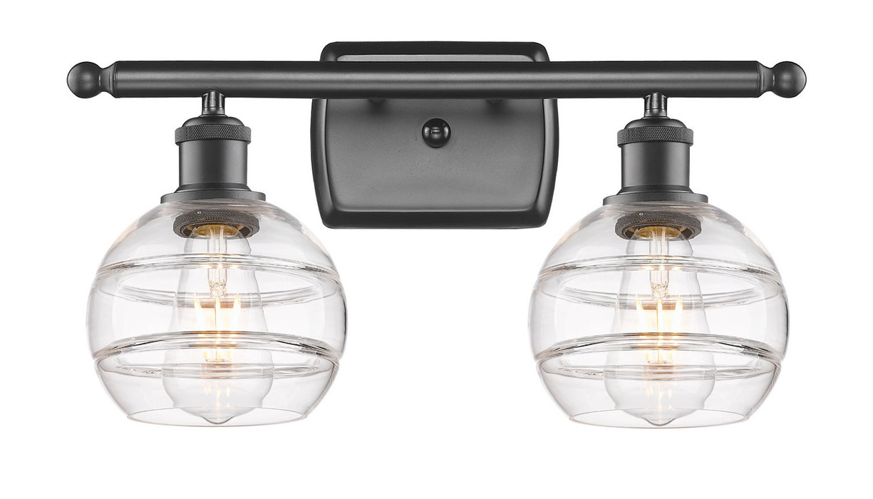 Innovations 516-2W-OB-G556-6CL Two Light Bath Vanity, Oil Rubbed Bronze