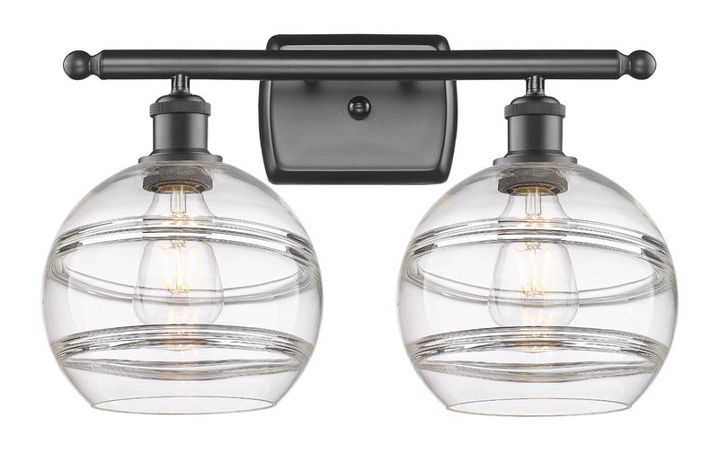 Innovations 516-2W-OB-G556-8CL Two Light Bath Vanity, Oil Rubbed Bronze