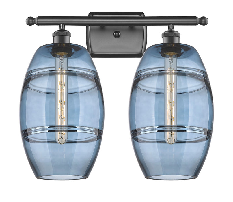 Innovations 516-2W-OB-G557-8BL Two Light Bath Vanity, Oil Rubbed Bronze