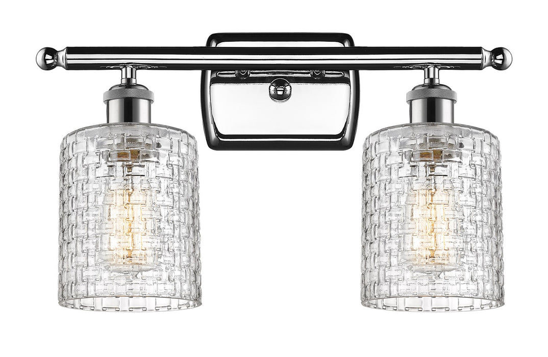 Innovations 516-2W-PC-G112C-5CL Two Light Bath Vanity, Polished Chrome