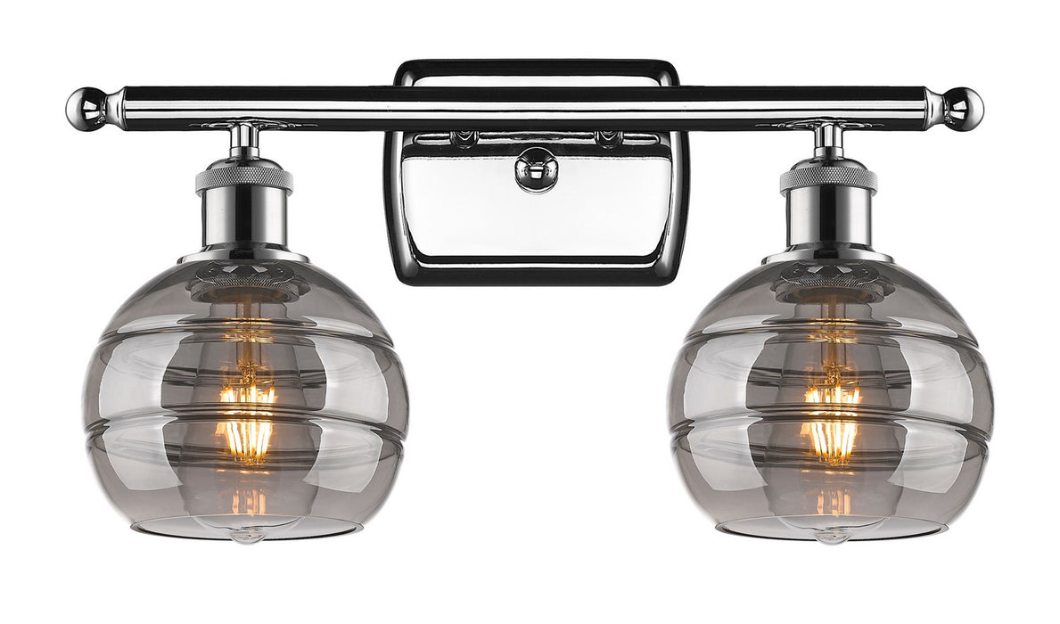 Innovations 516-2W-PC-G556-6SM Two Light Bath Vanity, Polished Chrome