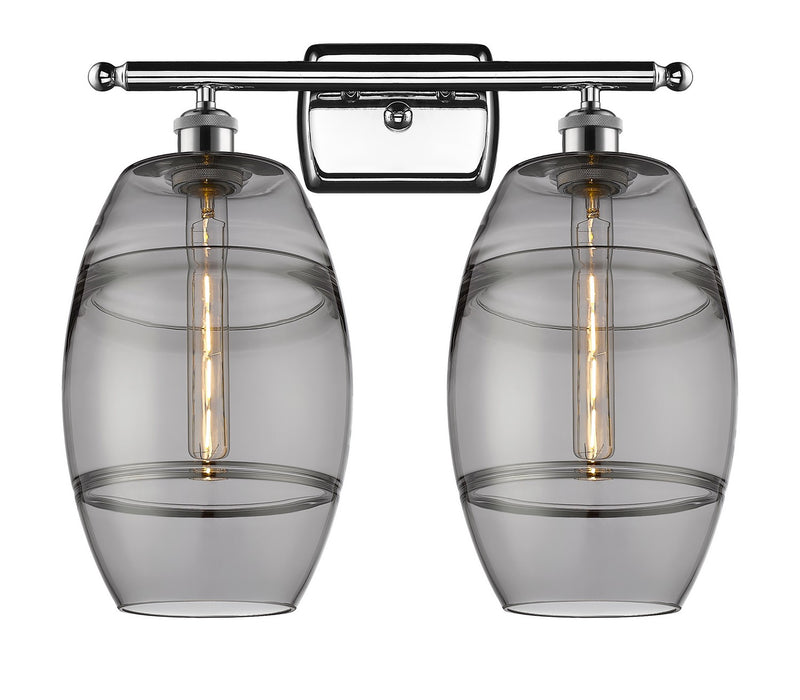 Innovations 516-2W-PC-G557-8SM Two Light Bath Vanity, Polished Chrome