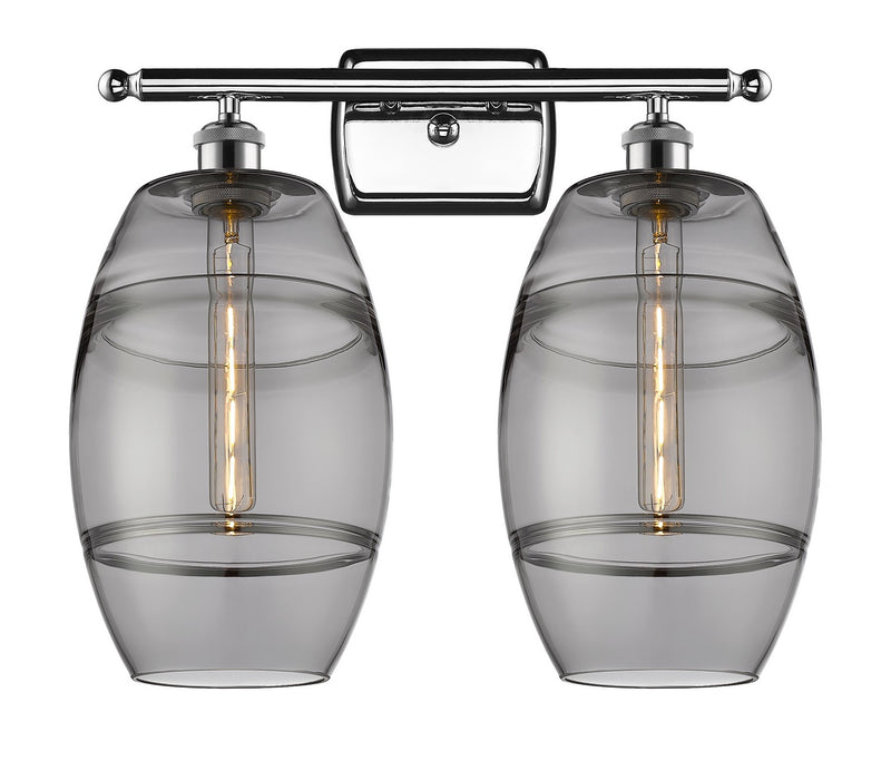 Innovations 516-2W-PC-G557-8SM Two Light Bath Vanity, Polished Chrome