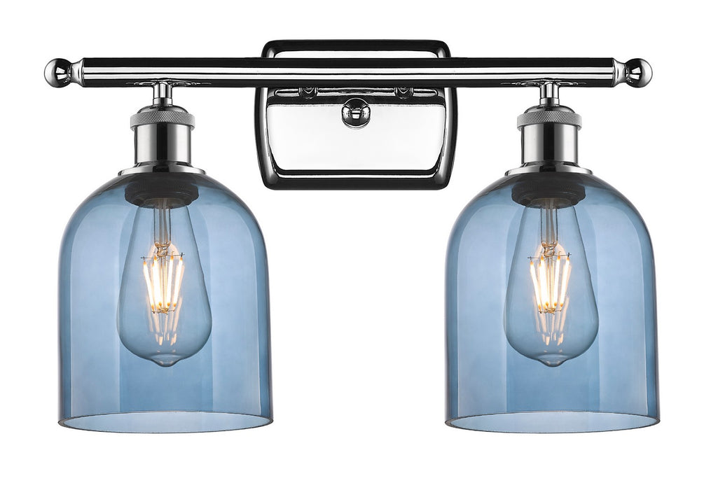 Innovations 516-2W-PC-G558-6BL Two Light Bath Vanity, Polished Chrome