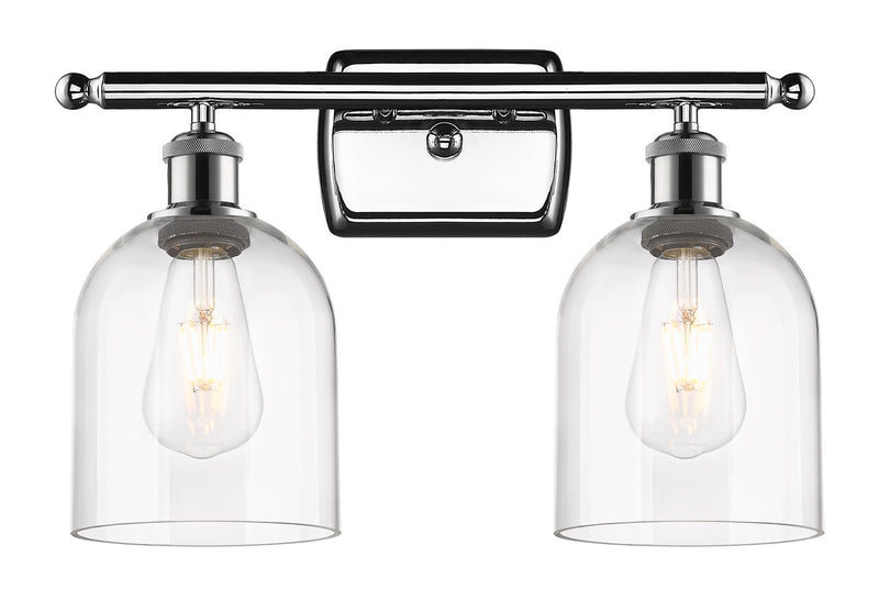 Innovations 516-2W-PC-G558-6CL Two Light Bath Vanity, Polished Chrome