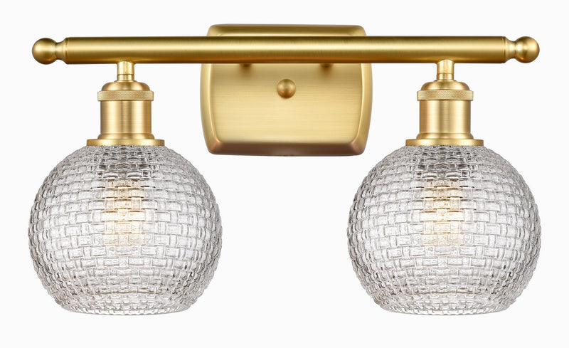 Innovations 516-2W-SG-G122C-6CL Two Light Bath Vanity, Satin Gold