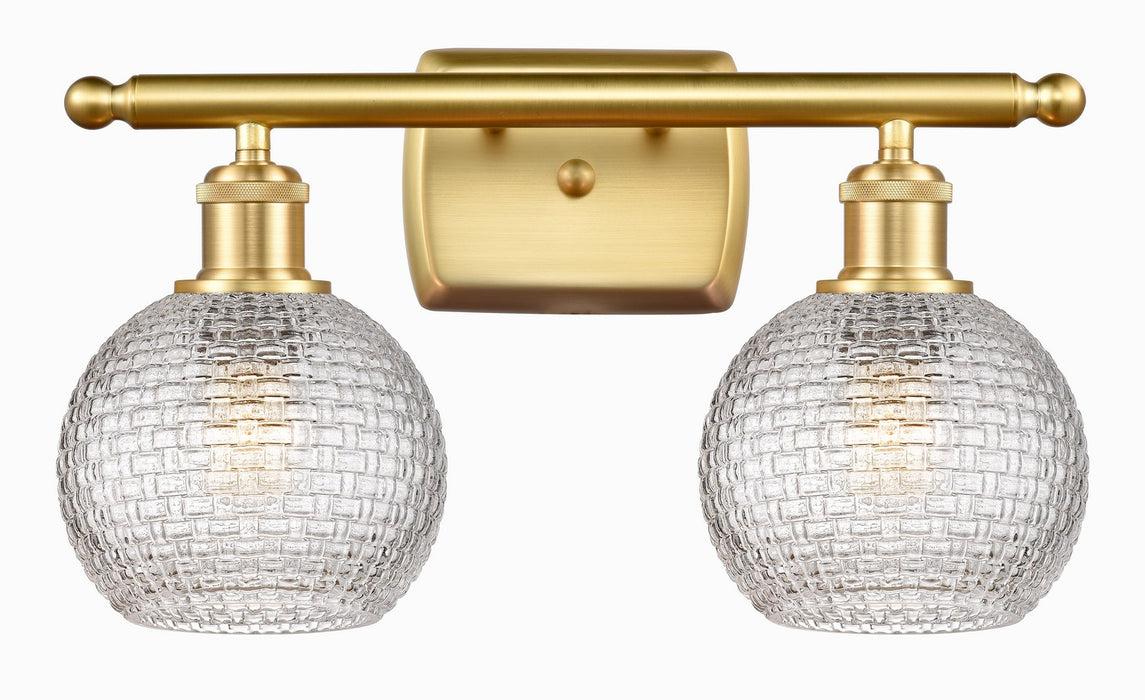 Innovations 516-2W-SG-G122C-6CL Two Light Bath Vanity, Satin Gold
