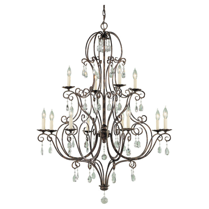 Generation Lighting F1938/8+4MBZ 12 Light Chandelier, Mocha Bronze