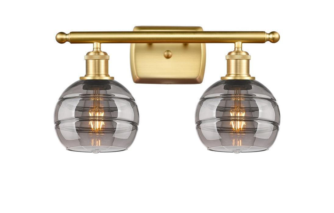 Innovations 516-2W-SG-G556-6SM Two Light Bath Vanity, Satin Gold