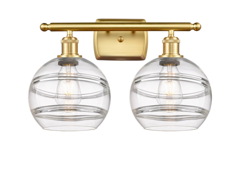 Innovations 516-2W-SG-G556-8CL Two Light Bath Vanity, Satin Gold