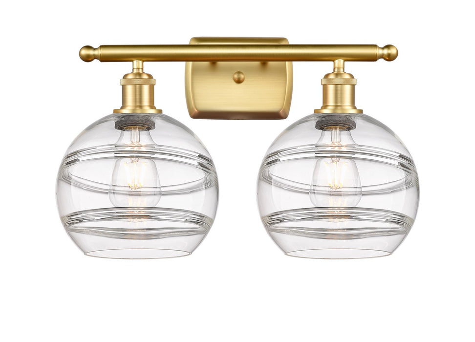 Innovations 516-2W-SG-G556-8CL Two Light Bath Vanity, Satin Gold