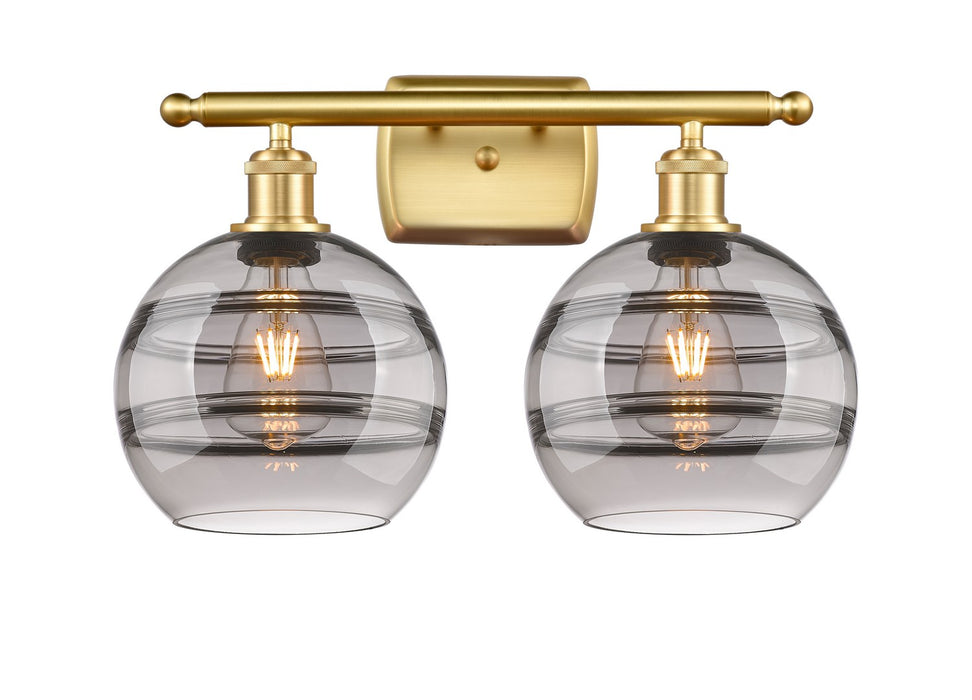 Innovations 516-2W-SG-G556-8SM Two Light Bath Vanity, Satin Gold