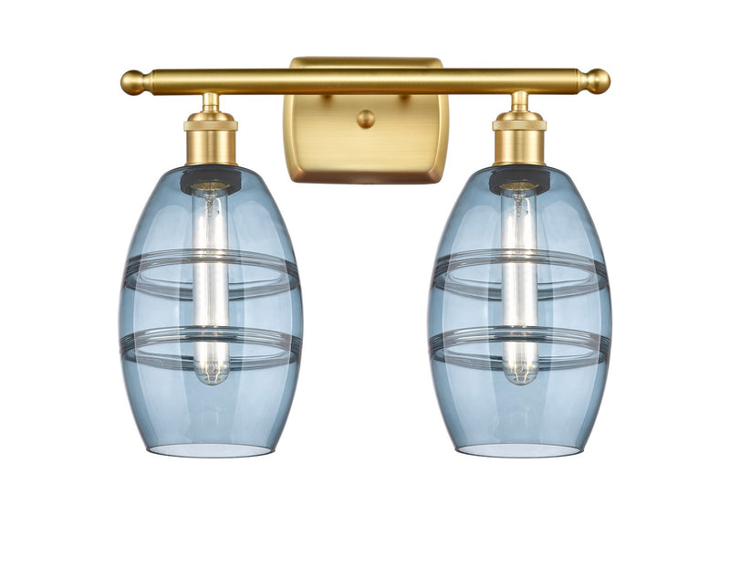 Innovations 516-2W-SG-G557-6BL Two Light Bath Vanity, Satin Gold
