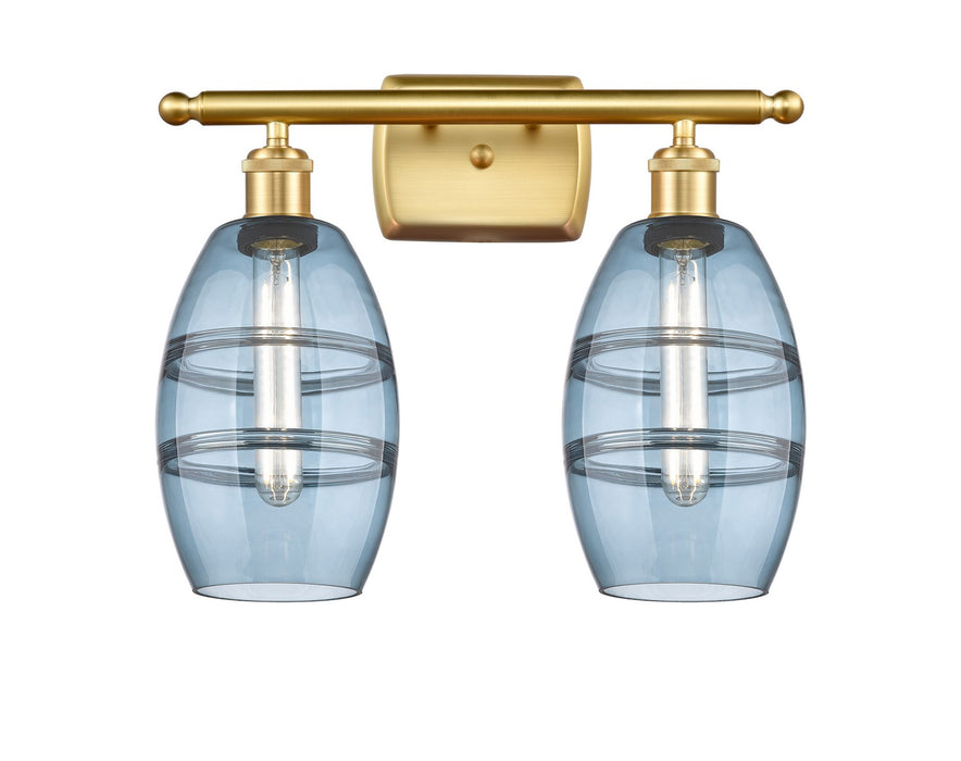 Innovations 516-2W-SG-G557-6BL Two Light Bath Vanity, Satin Gold