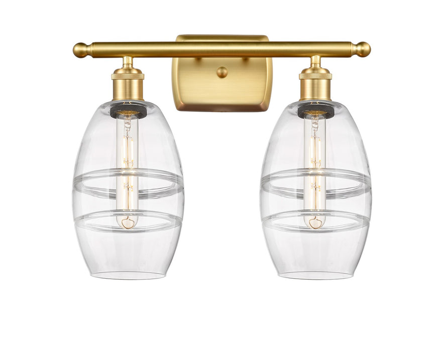 Innovations 516-2W-SG-G557-6CL Two Light Bath Vanity, Satin Gold