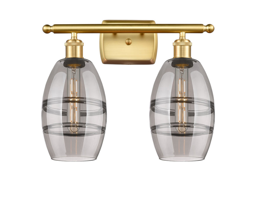 Innovations 516-2W-SG-G557-6SM Two Light Bath Vanity, Satin Gold