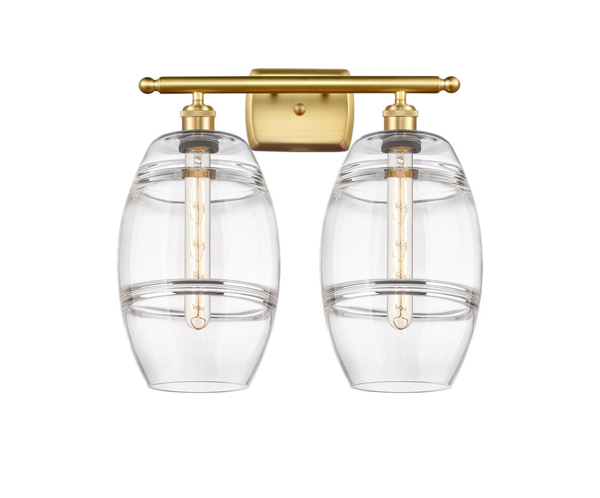 Innovations 516-2W-SG-G557-8CL Two Light Bath Vanity, Satin Gold