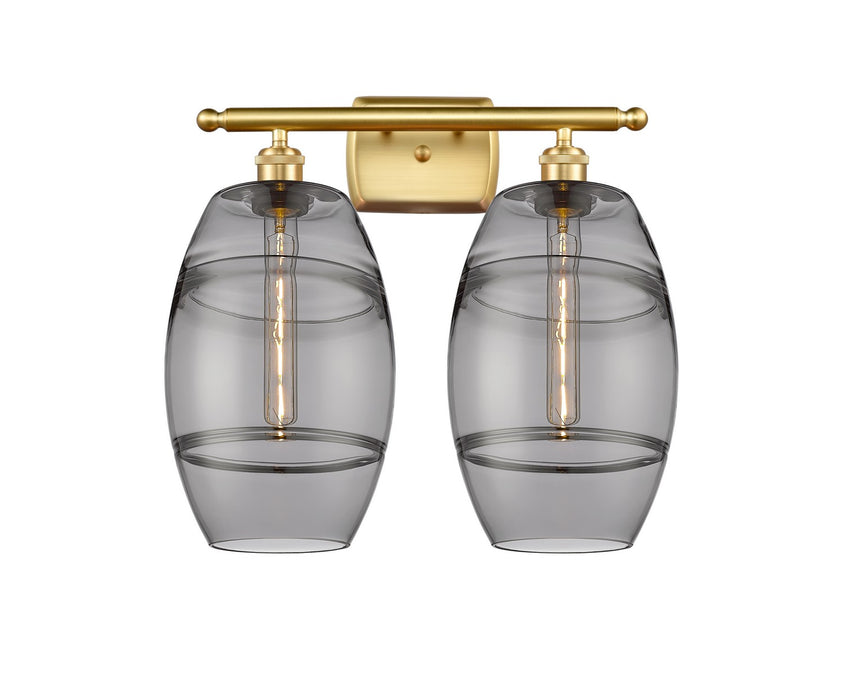 Innovations 516-2W-SG-G557-8SM Two Light Bath Vanity, Satin Gold