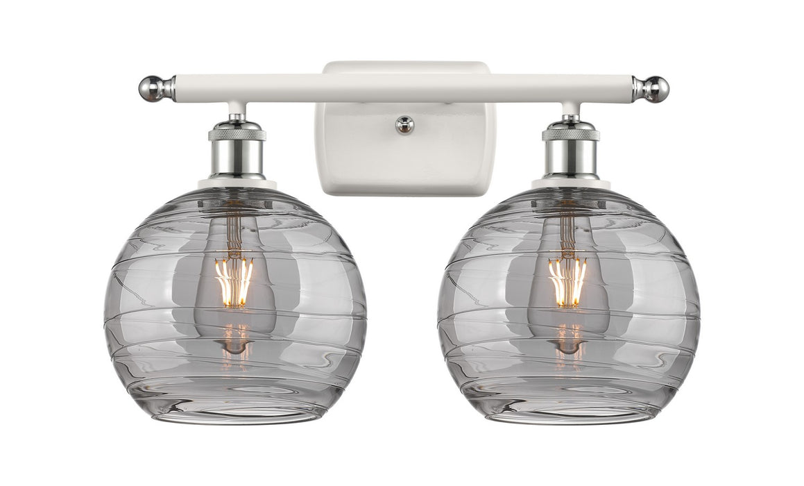 Innovations 516-2W-WPC-G1213-8SM Two Light Bath Vanity, White Polished Chrome