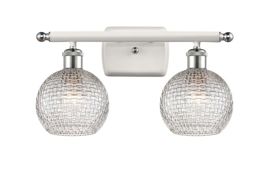 Innovations 516-2W-WPC-G122C-6CL Two Light Bath Vanity, White Polished Chrome