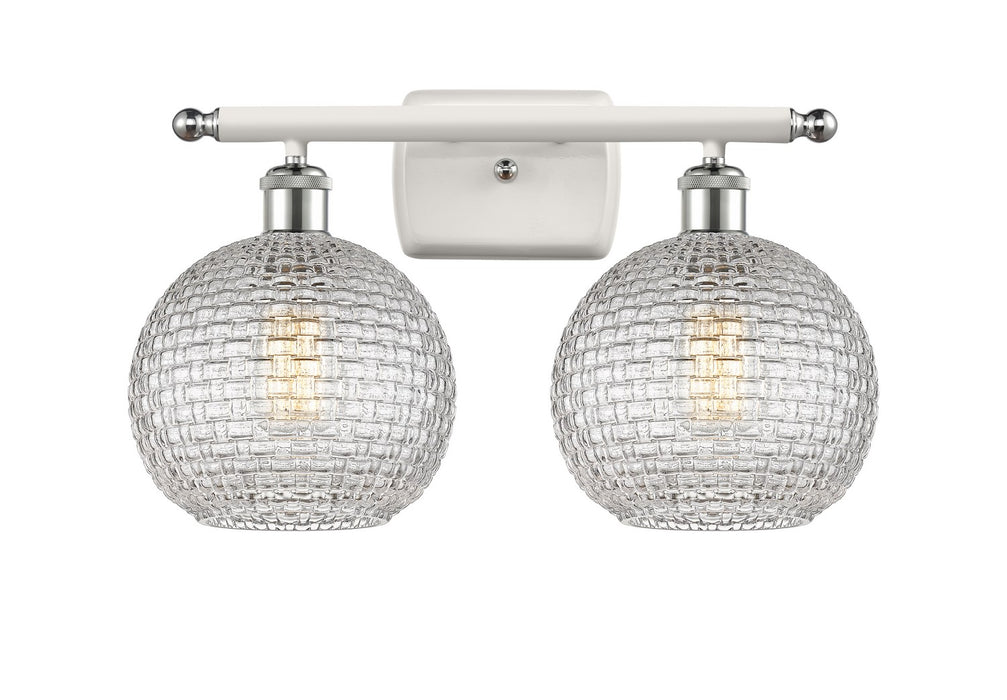 Innovations 516-2W-WPC-G122C-8CL Two Light Bath Vanity, White Polished Chrome