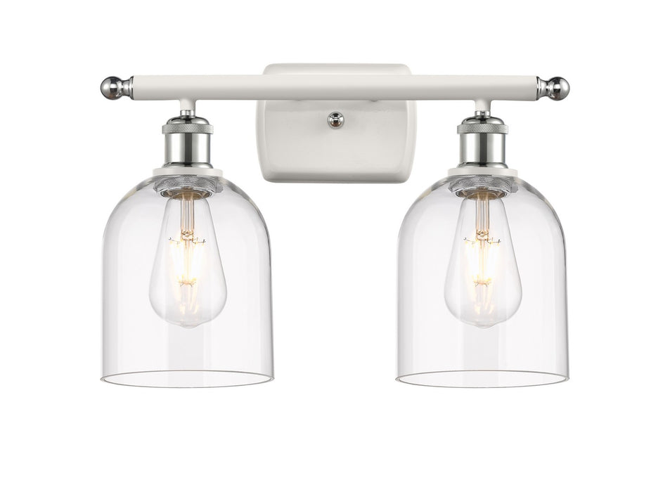 Innovations 516-2W-WPC-G558-6CL Two Light Bath Vanity, White Polished Chrome
