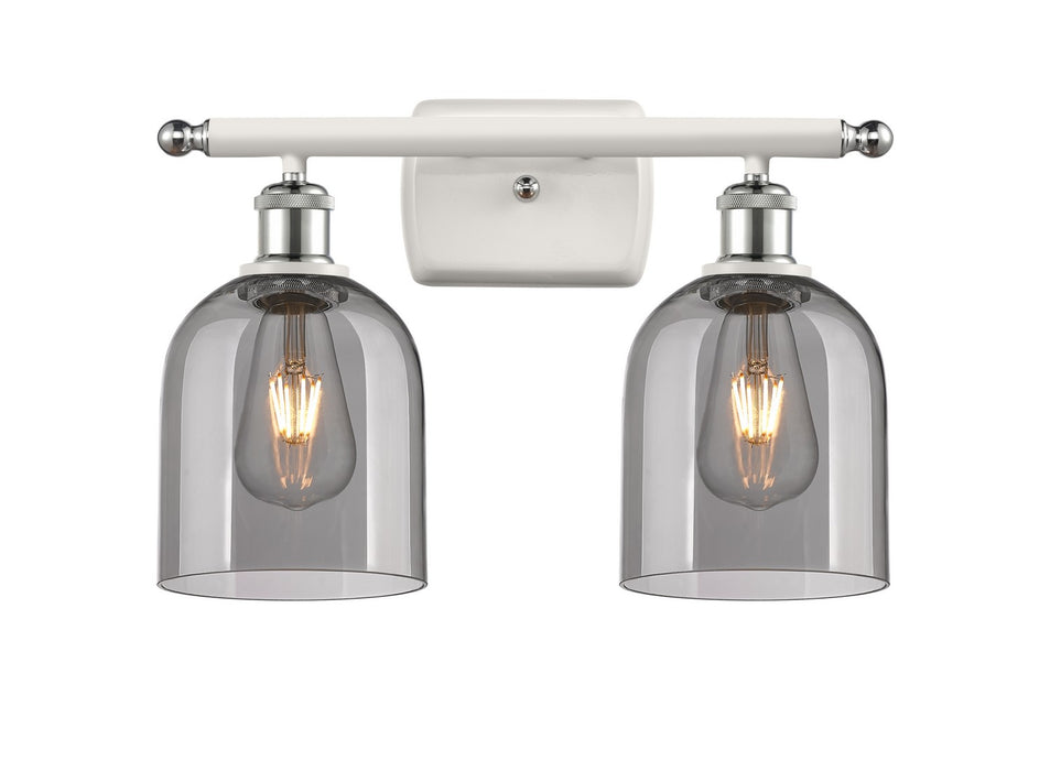 Innovations 516-2W-WPC-G558-6SM Two Light Bath Vanity, White Polished Chrome