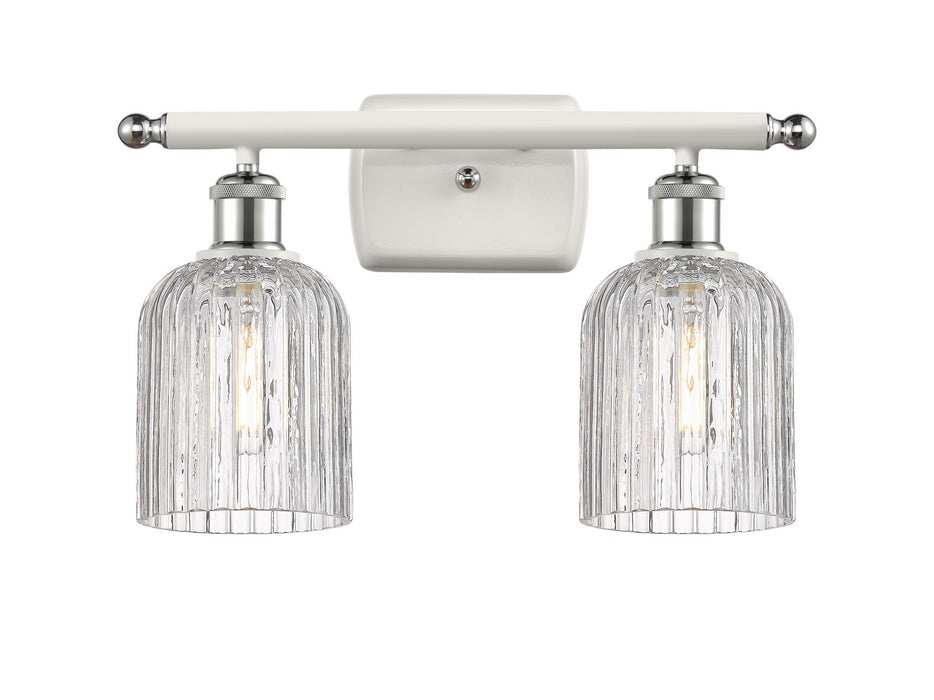 Innovations 516-2W-WPC-G559-5CL Two Light Bath Vanity, White Polished Chrome