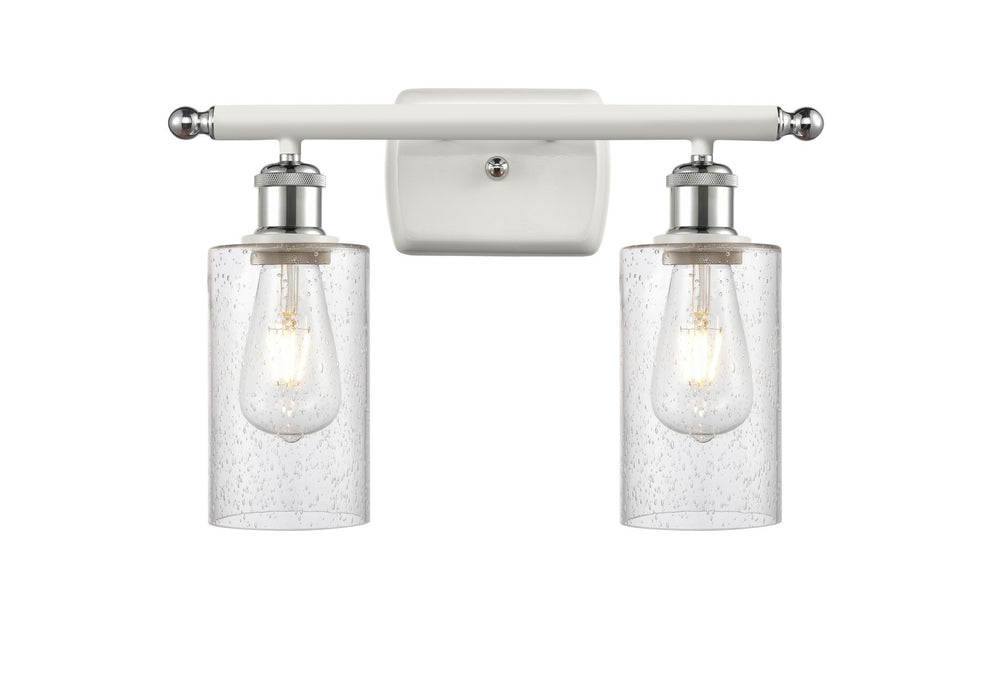 Innovations 516-2W-WPC-G804 Two Light Bath Vanity, White Polished Chrome